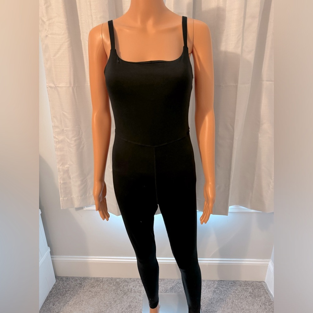 Cool No Comment size M black one piece bodysuit jumpsuit sleeveless NWT